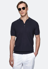 Ribbed Silk and Cotton Polo