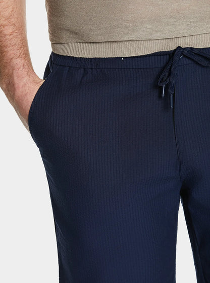 Bermuda in Cotton Blend with Striped Pattern