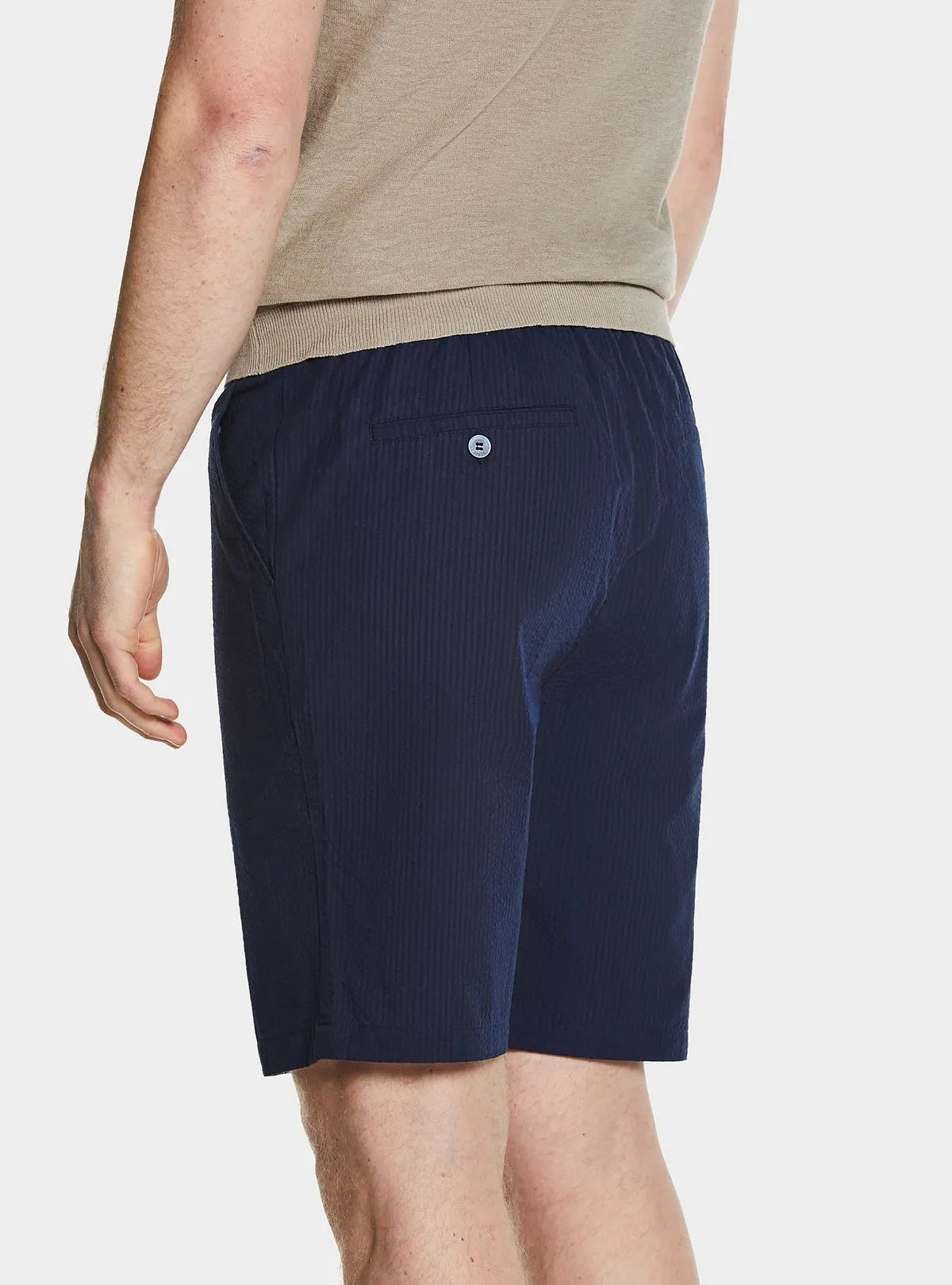 Bermuda in Cotton Blend with Striped Pattern