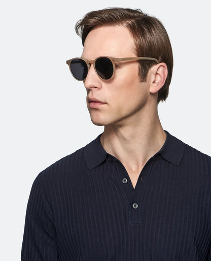Ribbed Silk and Cotton Polo
